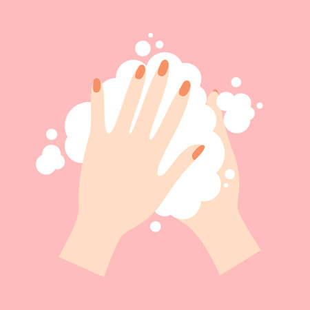 Wash your hands. Cute cartoon vector illustrationのイラスト素材