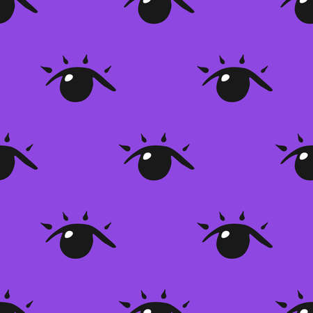 Mystic eyes. Seamless vector pattern in cartoon styleのイラスト素材