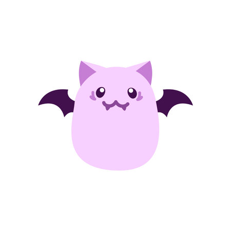 Cute cartoon bat vector illustration isolated on white backgroundのイラスト素材
