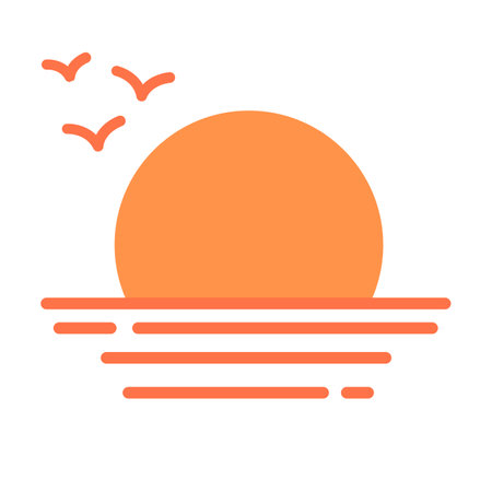 Sunset vector illustration simple iconのイラスト素材