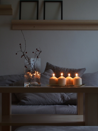 advent time of the four candlesの写真素材