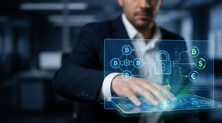 Cyber security data protection business technology privacy concept on virtual screen.の素材