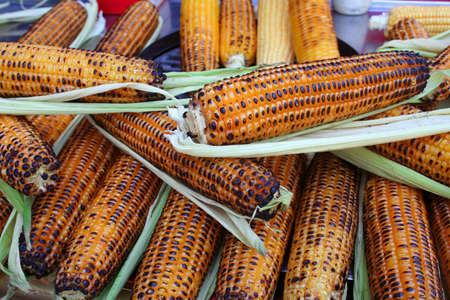 Grilled delicious corns on sale on street