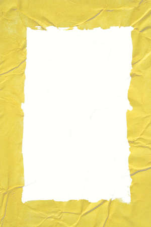 yellow frame on white backgroundの写真素材