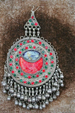 silver earringの写真素材