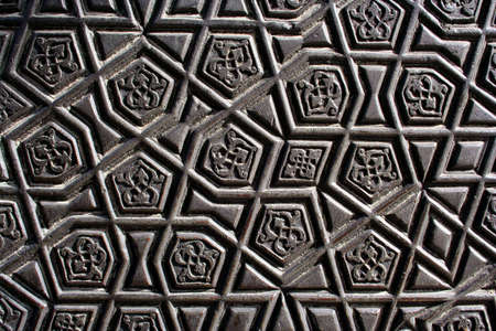 Historical pattern of the gate door of "sultanahmet" mosque, istanbul /turkeyの写真素材