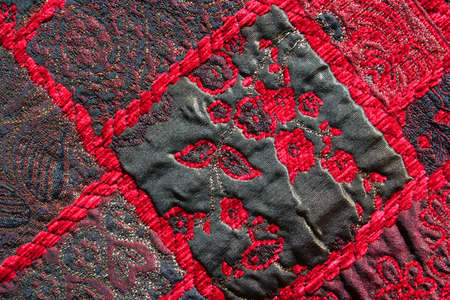 handmade quilt as backgroundの写真素材