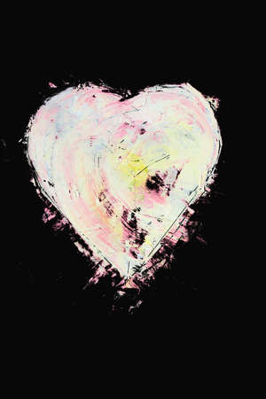 heart shape on black backgroundの写真素材