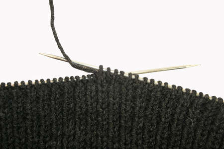 Knitted wool over white background の写真素材