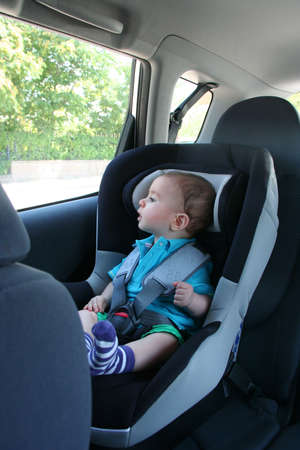 baby in car safetyの写真素材
