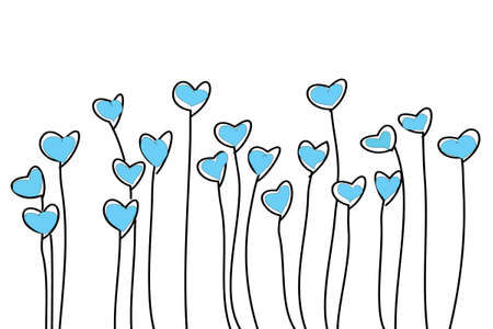 illustrated flowers over whiteのイラスト素材