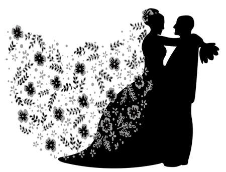 couple getting married,vectorのイラスト素材