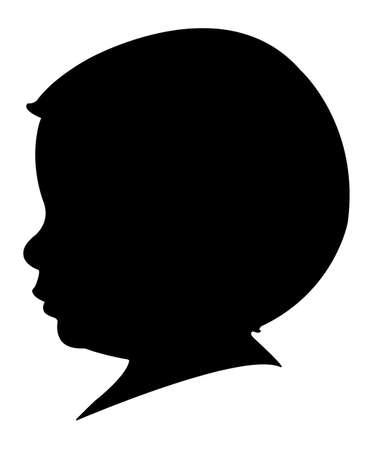 a two years old baby boy head silhouetteのイラスト素材