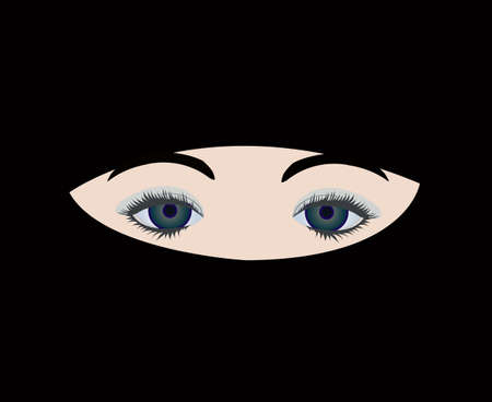 muslim girl under veil のイラスト素材