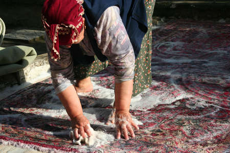 washing the carpet