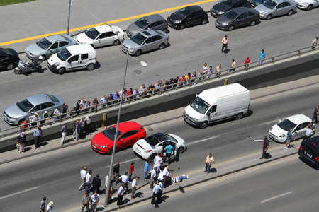 first aid at traffic accident occurred in Ankara, Turkey at 24th June 2013