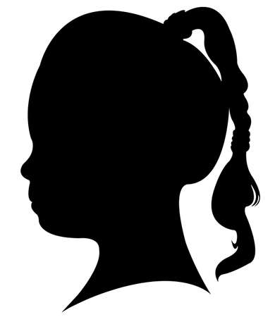 a girl head silhouette vectorのイラスト素材