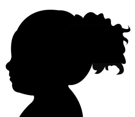 a child head silhouette vector のイラスト素材
