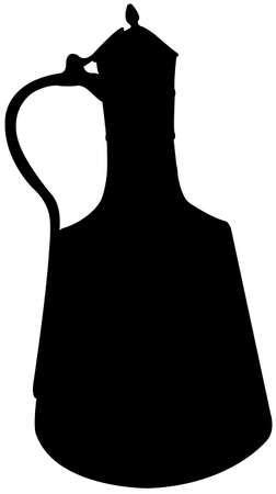 a traditional pot, silhouette vector のイラスト素材