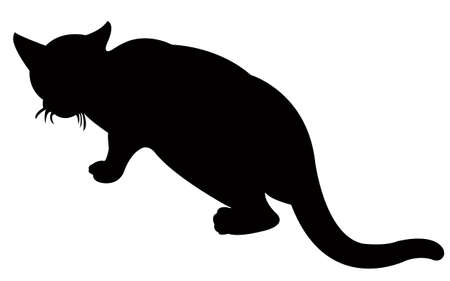 a cat silhouette vector のイラスト素材