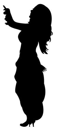 belly dancer silhouette illustrationのイラスト素材