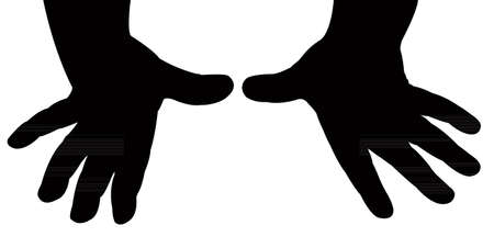 a pair baby hand silhouetteのイラスト素材