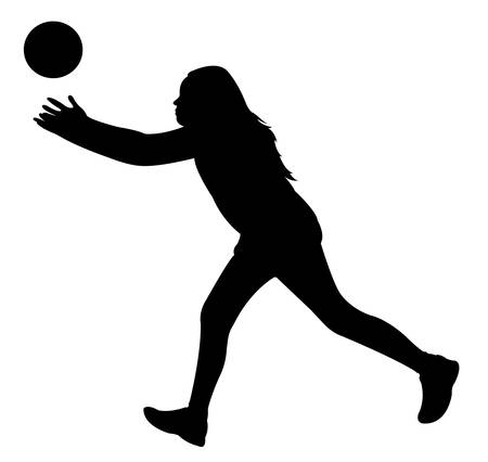 playing with ball, silhouette vector のイラスト素材