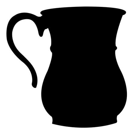 a traditional pot, silhouette vector のイラスト素材