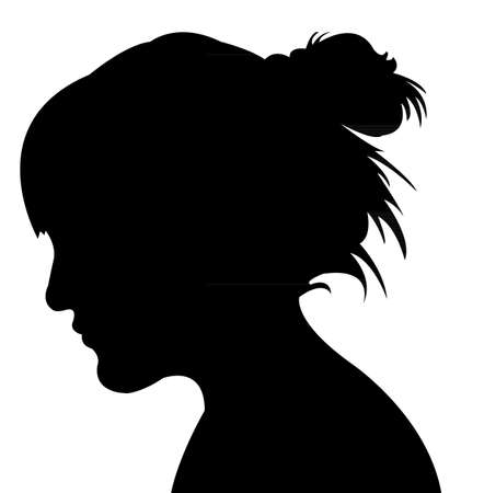 lady head silhouette vector のイラスト素材