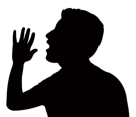 cheering man のイラスト素材