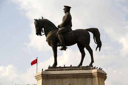 The ataturk statue, that located at Ankara, Ulus square, turkey のeditorial素材