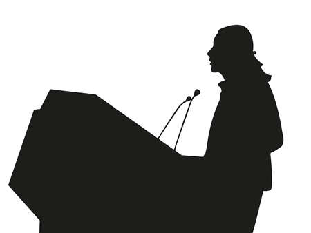 Businesspolitical speaker silhouette vectorのイラスト素材
