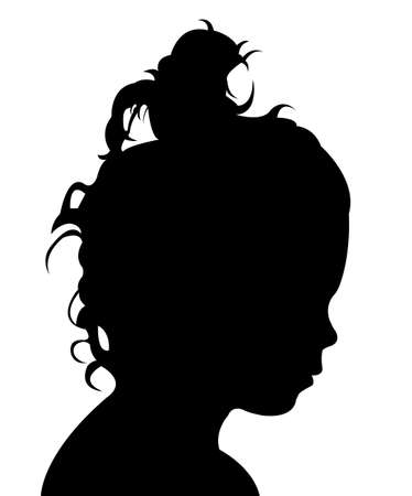 kid head silhouette vectorのイラスト素材