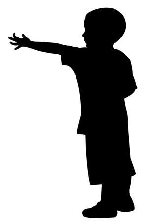 beggar child silhouetteのイラスト素材