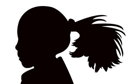 a girl head silhouetteのイラスト素材