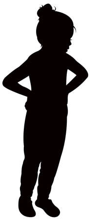 a girl body silhouetteのイラスト素材