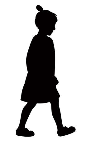 Walking girl silhouetteのイラスト素材