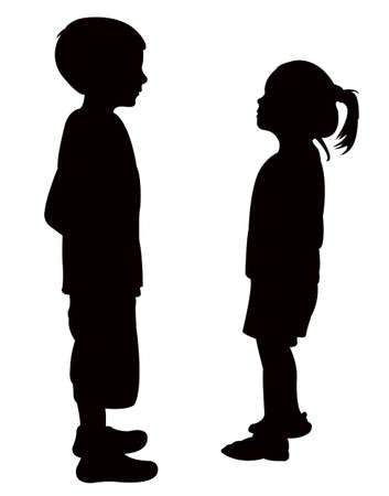 friends talking to each other and playingのイラスト素材