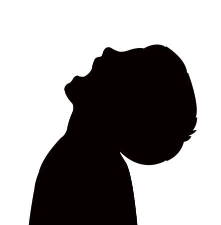 A boy head, silhouetteのイラスト素材