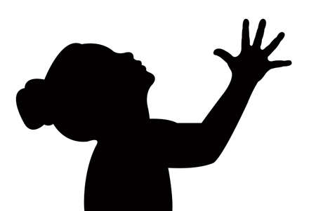 a girl head silhouetteのイラスト素材
