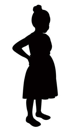 a girl silhouette vectorのイラスト素材