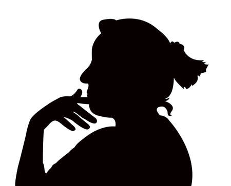a lady silhouette headのイラスト素材
