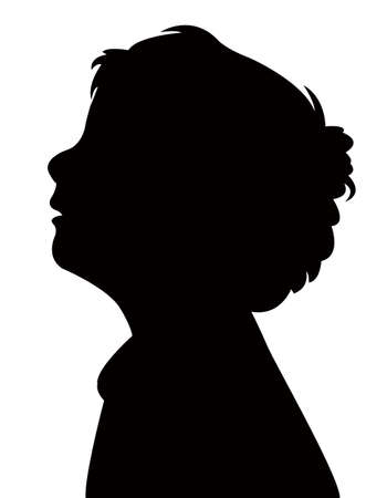 a boy head silhouetteのイラスト素材