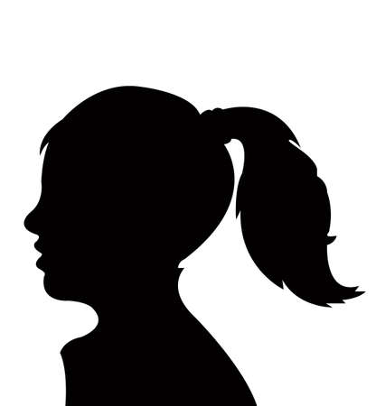 a child head silhouette vectorのイラスト素材