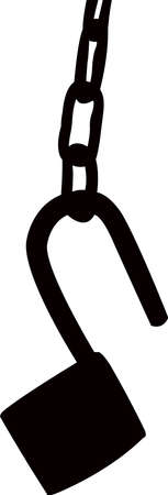 safety lock silhouetteのイラスト素材