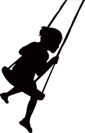 swinging girl, silhouette vectorのイラスト素材