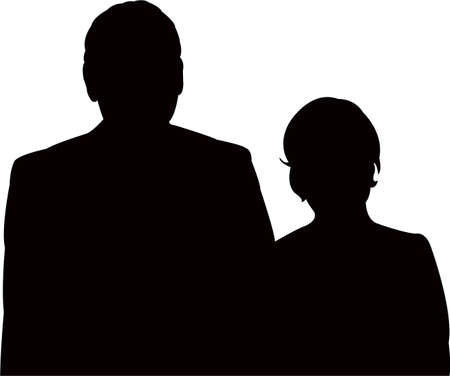a couple silhouette vcetorのイラスト素材