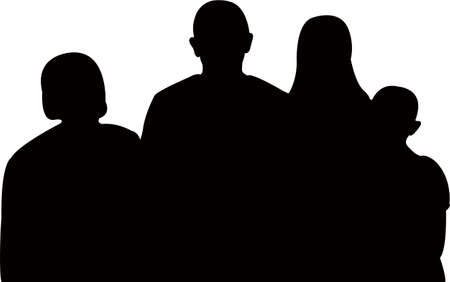 Group of people silhouette.のイラスト素材