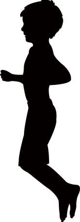 a jumping boy body silhouette vectorのイラスト素材