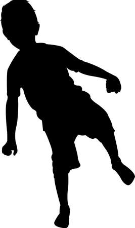 a boy body silhouette vectorのイラスト素材